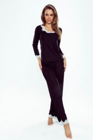 Eldar First Lady Arleta Dámské pyžamo plus size 3XL černá-ecru