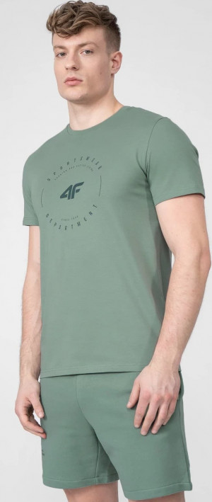 Pánské tričko 4F H4L22-TSM029 mátové Zelená