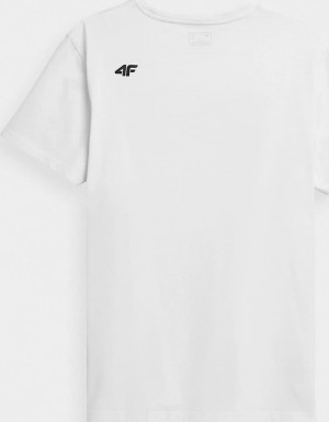 Pánské tričko 4F H4Z21-TSM025 Bílé Bílá