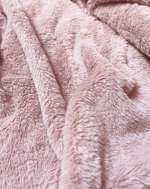 Dámská semišová bunda ramoneska v pudrově růžové barvě s kožešinou (6501BIG) růžová