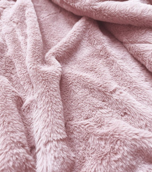 Dámská semišová bunda ramoneska v pudrově růžové barvě s kožešinou (6502) růžová S (36)