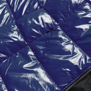Lakovaná prošívaná dámská bunda v chrpové barvě (7695) modrá XS (34)