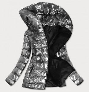 Černá dámská zimní bunda 3 v 1 (B9558-1) srebrny XXL (44)