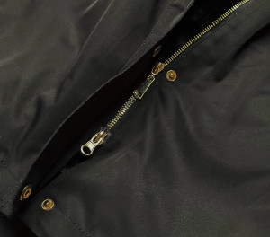Dámská zimní bunda parka v khaki barvě s kapucí (B531-11) khaki XXL (44)