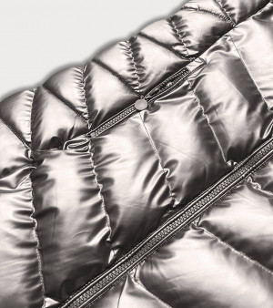 Stříbrná dámská metalická zimní bunda (5M778-401) srebrny S (36)