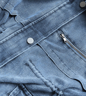 Světle modro/ecru dámská džínová bunda s kožešinovou podšívkou (BR8048-50046) modrá XXL (44)