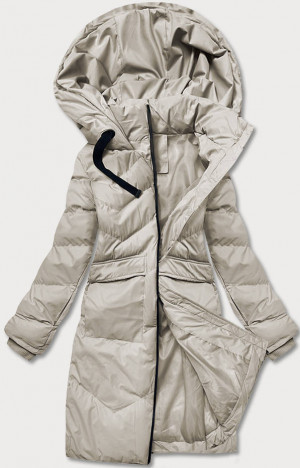 Lehká béžová dámská zimní bunda (5M735-62) Béžová S (36)