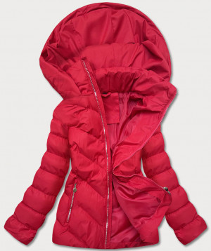 Krátká červená dámská zimní bunda (5M725-270) Červená S (36)