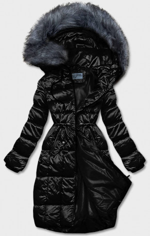 Černá metalická dámská zimní bunda (B8073-1) černá XXL (44)