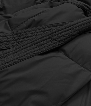 Černá dámská zimní přeložená obálková bunda (5M737-392) černá S (36)
