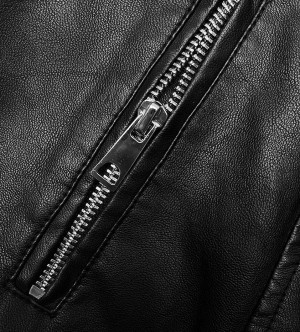 Černá bunda ramoneska s límcem (11Z8098) černá L (40)