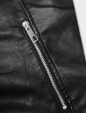 Černá dámská bunda ramoneska s límcem (11Z8097) černá S (36)