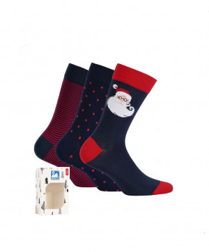 Pánské vánoční ponožky Wola W94.P55 A'3 39-47 námořnictvo 45-47