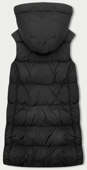 Černá dámská vesta s kapucí (B8176-1) černá