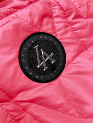 Krátká dámská bunda v neonově růžové barvě se stahovacím lemem (B8219-83) růžová XS (34)