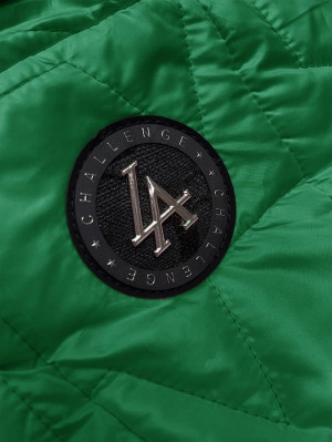 Krátká zelená dámská bunda se stahovacím lemem (B8219-82) zielony XS (34)