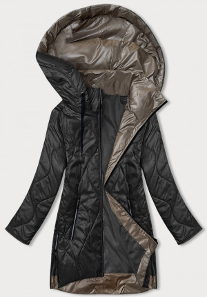 Černá dámská bunda s odepínací kapucí (B8218-1) černá