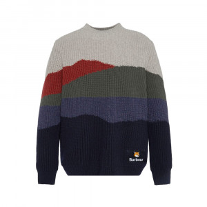 Vlněný svetr s barevnou krajinou Barbour × Maison Kitsuné Landscape Knitted Jumper