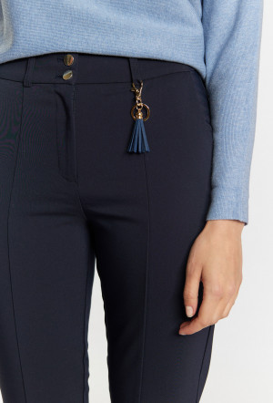 Monnari Elegantní kalhoty Elegantní kalhoty s rovnou nohavicí Navy Blue