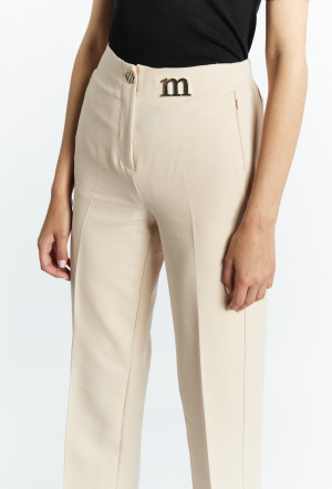 Monnari Elegantní kalhoty Elegantní kalhoty s logem značky Beige