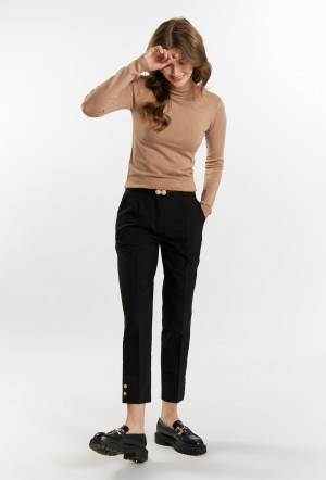 Monnari Kalhoty Látkové kalhoty s páskem Černá barva
