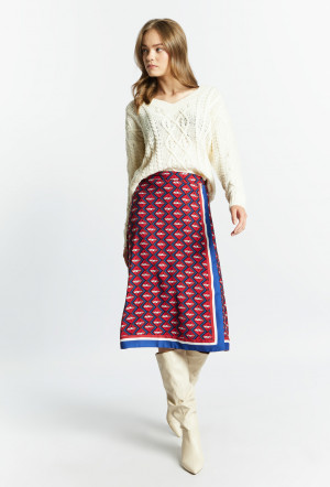 Monnari Midi sukně Dámská sukně se vzorem Multi Red