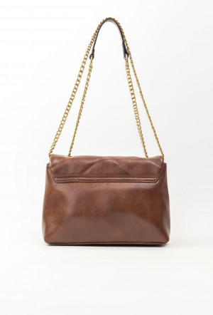 Monnari Bags Prošívaná dámská taška s klopou hnědá OS