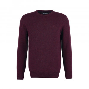 Jednobarevný jemný svetr z vlněné směsi Barbour Tisbury Crew Neck Sweater — Fig