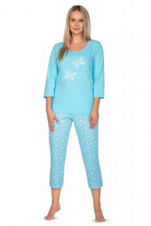 Regina 642 tyrkysové plus Dámské pyžamo 2XL modrá
