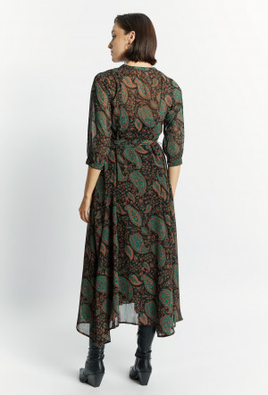 Monnari Midi šaty Vzorované midi šaty Zelené