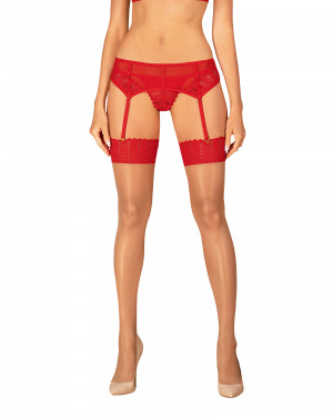 Sexy punčochy Ingridia stockings - Obsessive XS/S Červená