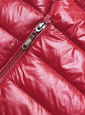 Červená prošívaná dámská bunda se stojáčkem (16M9108-270) Červená S (36)