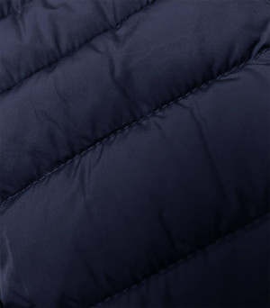 Tmavě modrá dámská prošívaná bunda s kapucí (16M9103-215) Modrá S (36)