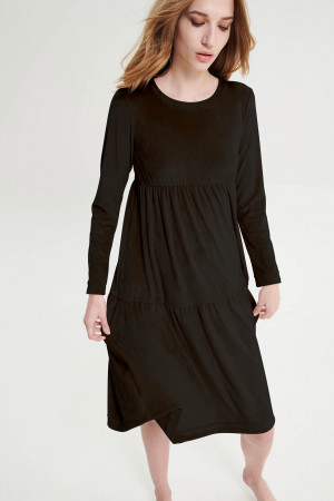 Vamp - Zimní sametové šaty BLACK S 19334 - Vamp