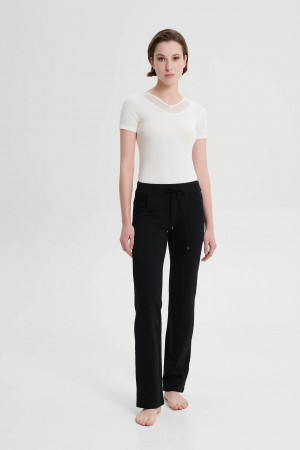 Vamp - Jednobarevné kalhoty s kapsami BLACK S 19304 - Vamp