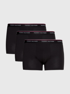 Pánské trenky 3-PACK PLUS CONTRAST LOGO WAISTBAND TRUNKS 1U87905252990 černá - Tommy Hilfiger 4XL