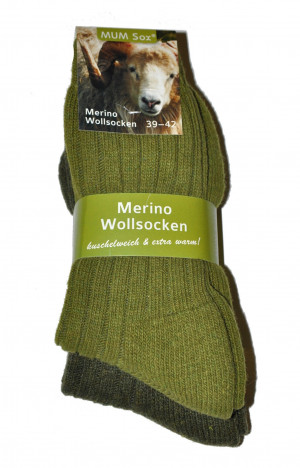Dámské ponožky 31911 Mum Sox Merino 2PACK 39-42 Zelená/tmavě zelená - Ulpio zelená 39-42