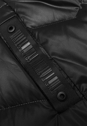 Černá dámská zimní bunda s asymetrickým zipem (B8167-1) černá