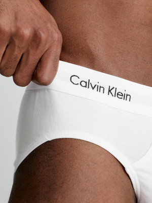 Pánské slipy 3 Pack Briefs Cotton Stretch 0000U2661G 100 bílá - Calvin Klein