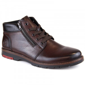 Kožené pohodlné zateplené boty Rieker M RKR625 brown