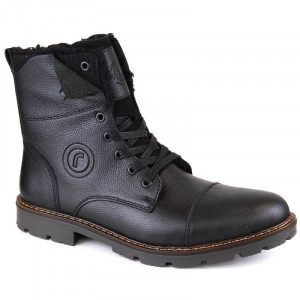 Rieker M RKR296A vlněné zateplené kožené boty černé