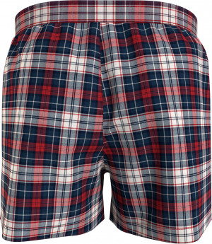 Pánské trenýrky 3P WOVEN BOXER PRINT UM0UM02847 0W1 červené-tm.modré-káro - Tommy Hilfiger