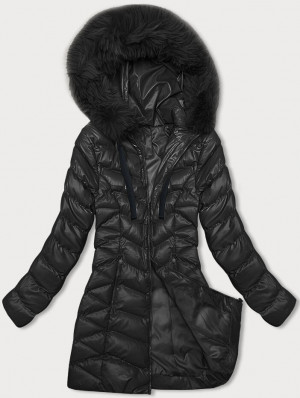 Černá dámská zimní bunda model 18976505 černá S (36) - J.STYLE