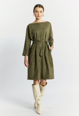 Monnari Mini šaty Pletené dámské šaty Zelená