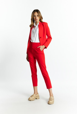 Monnari Kalhoty Elegantní dámské kalhoty Červená barva