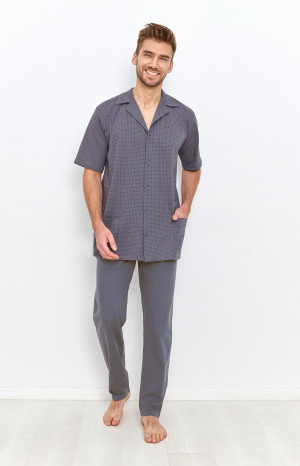 Pánské pyžamo Taro Simon 2944 kr/r 2XL-3XL L23 grafit 3xl