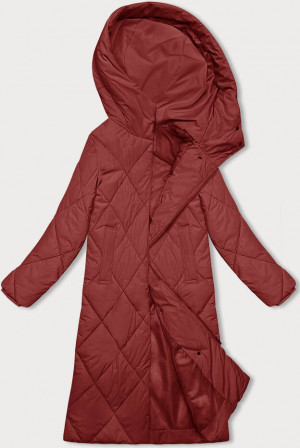 Červená dlouhá zimní bunda s kapucí J.Style (5M3173-270) červená S (36)