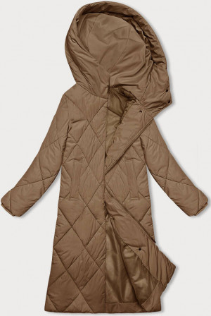 Tmavě béžová dlouhá zimní bunda s kapucí J.Style (5M3173-84) Béžová S (36)