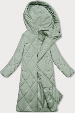 Dlouhá zimní bunda J.Style v pistáciové barvě s kapucí (5M3173-236) zielony S (36)