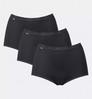 Dámské kalhotky Basic+ Maxi 3P - Sloggi černá (0004) 050